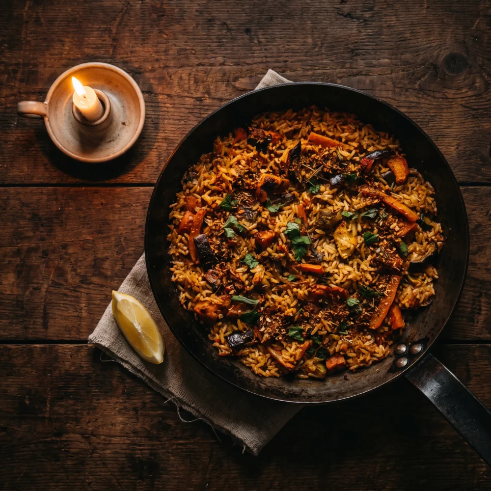 Arroz caldoso de bogavante en cazuela de barro