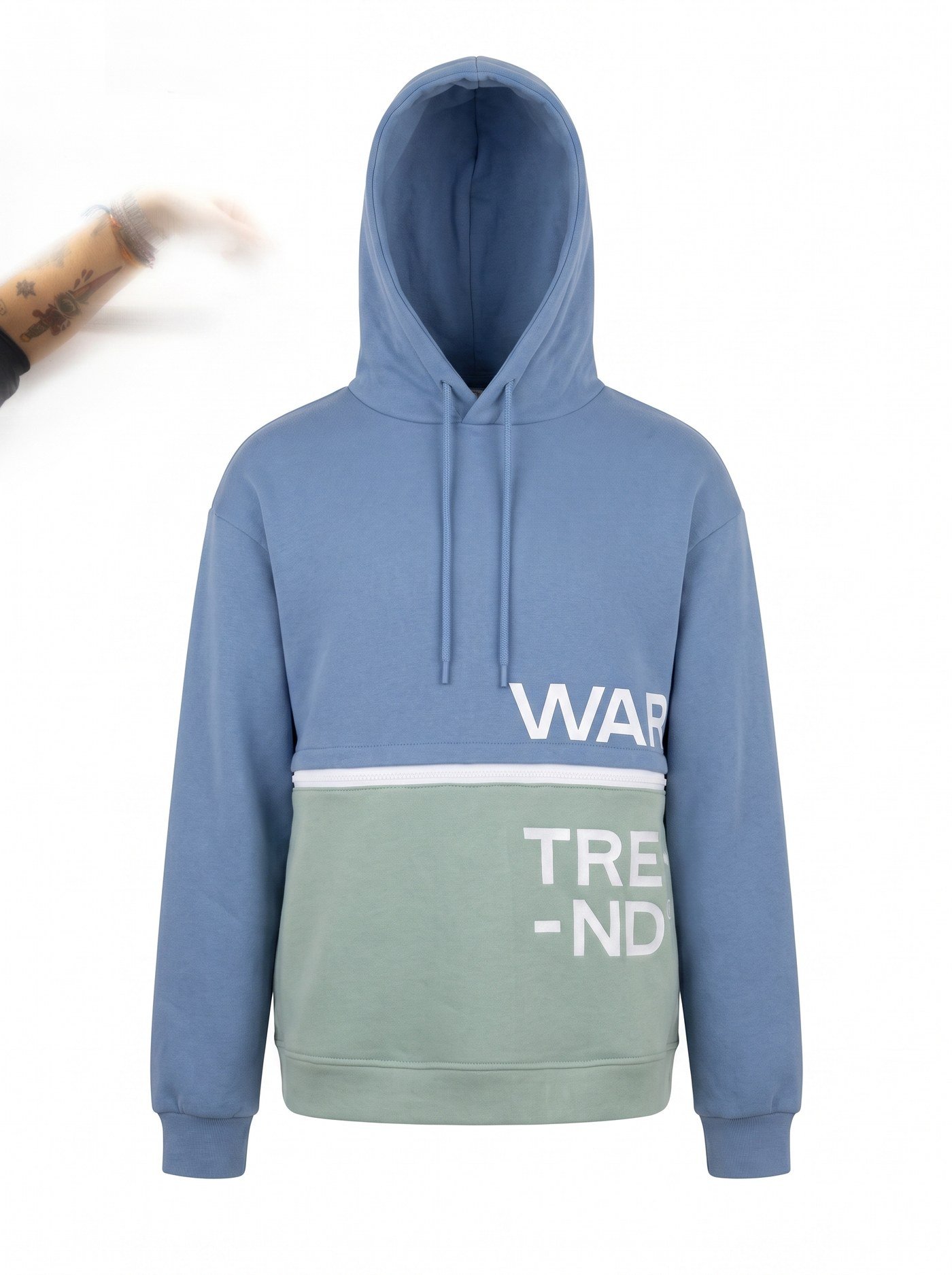 Sudadera Bicolor sobre fondo blanco